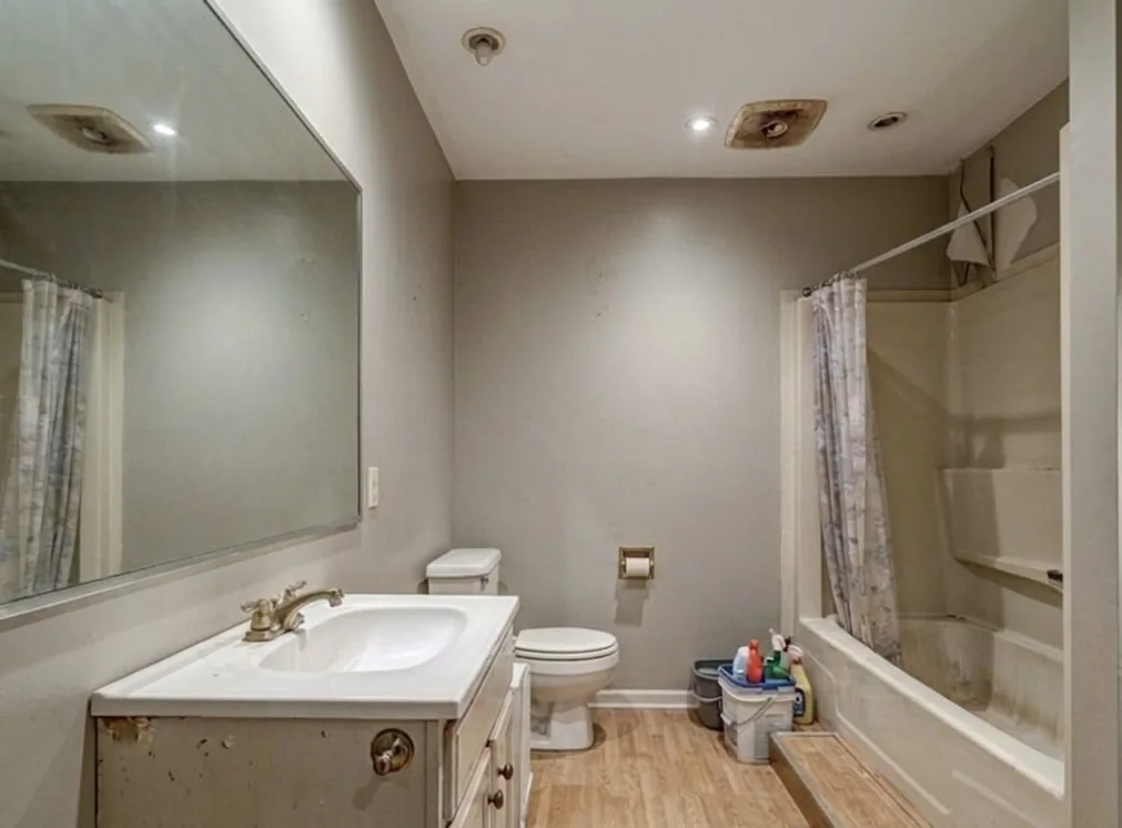 Bathroom Remodeling with Plumbing Relocation — before